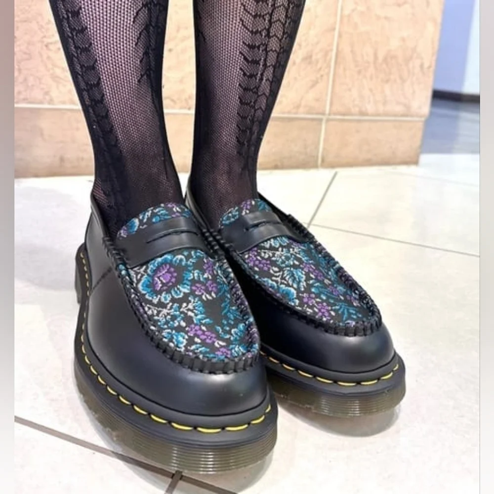 DR. MARTENS PENTON FLORAL JACQUARD LOAFERS - Picture 2 of 10
